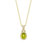 Oval Cut Peridot and Diamond Pendant (0.19 ctw) product image 1