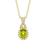 Oval Cut Peridot and Diamond Pendant (0.19 ctw) product image 2